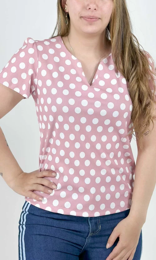 Camiseta mujer manga corta pepas