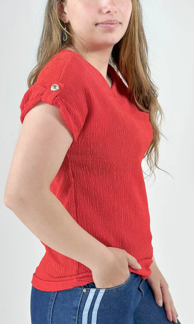 Camiseta mujer manga corta unicolor - Imagen 6