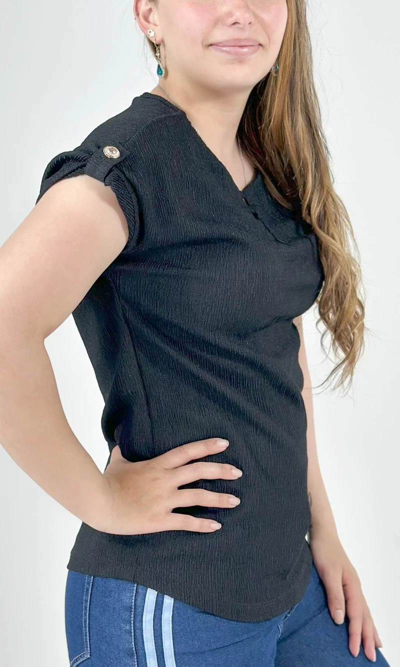 Camiseta mujer manga corta unicolor - Imagen 2