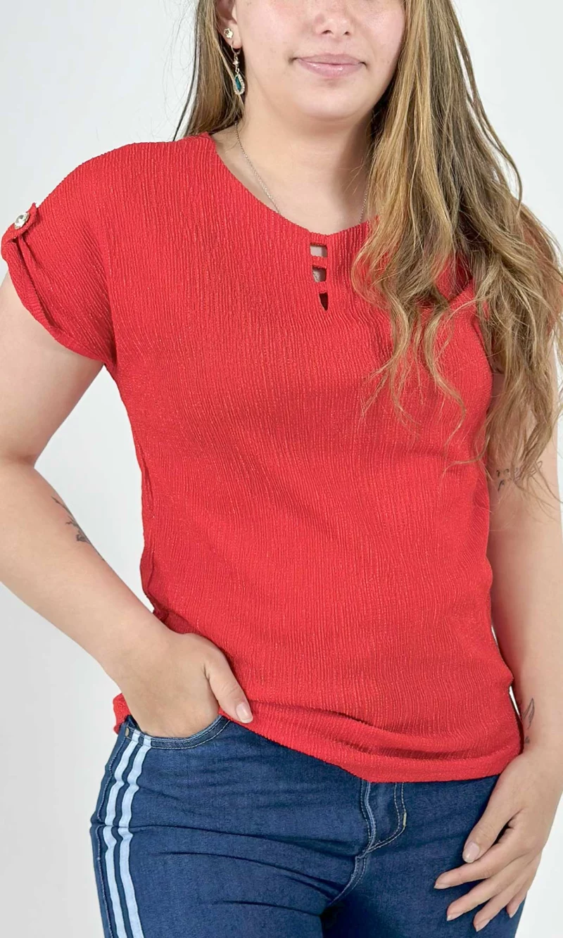 Camiseta mujer manga corta unicolor - Imagen 5