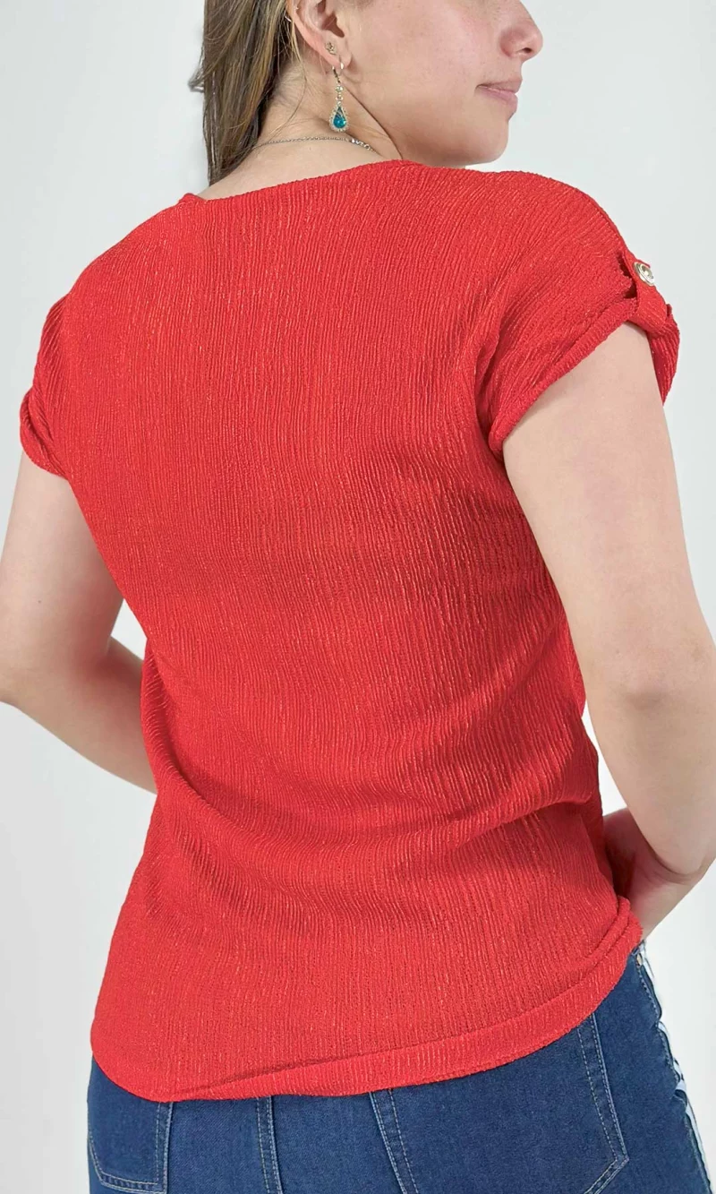 Camiseta mujer manga corta unicolor - Imagen 7
