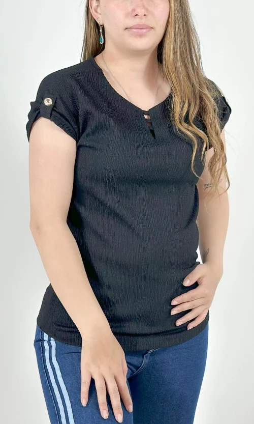 Camiseta mujer manga corta unicolor