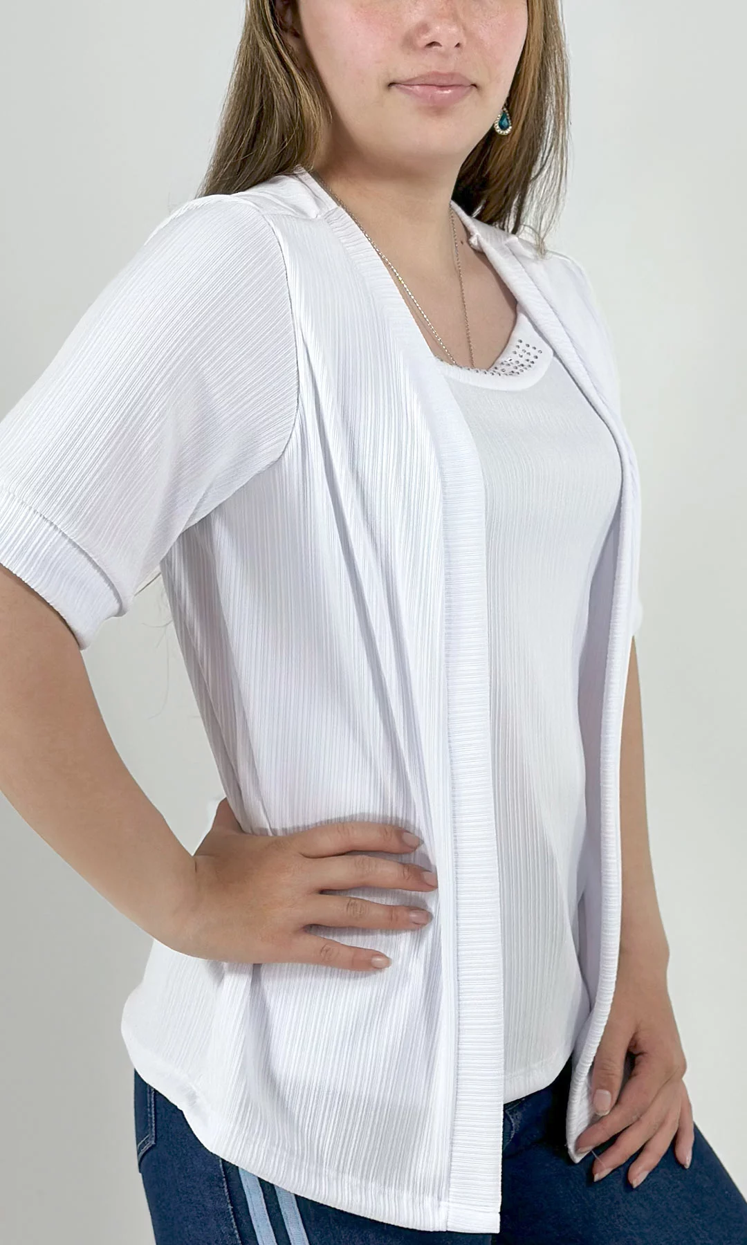 Camiseta mujer manga 3/4 unicolor - Imagen 5