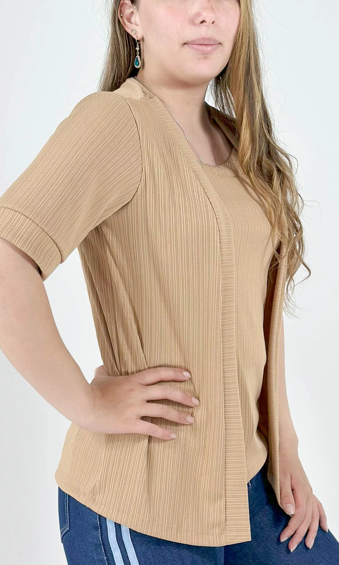 Camiseta mujer manga 3/4 unicolor - Imagen 11