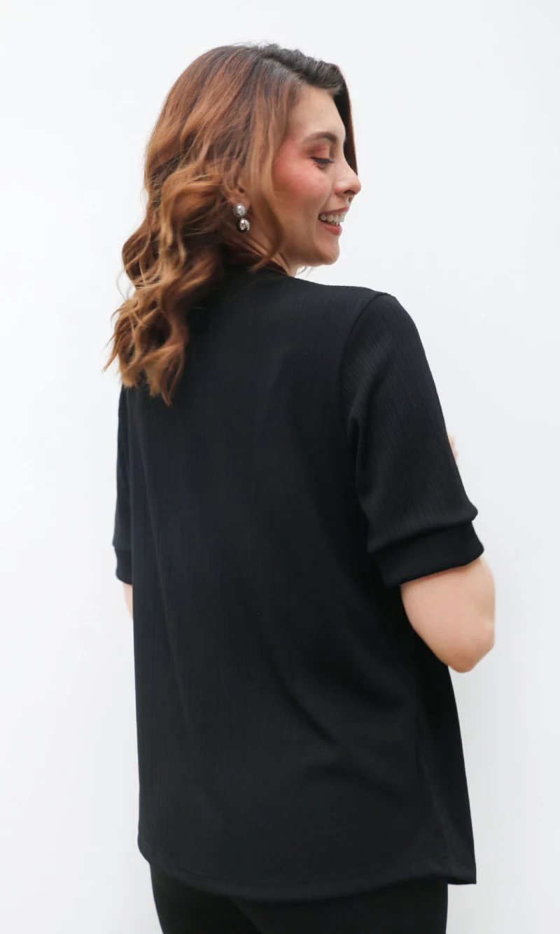 Camiseta mujer manga 3/4 unicolor - Imagen 3
