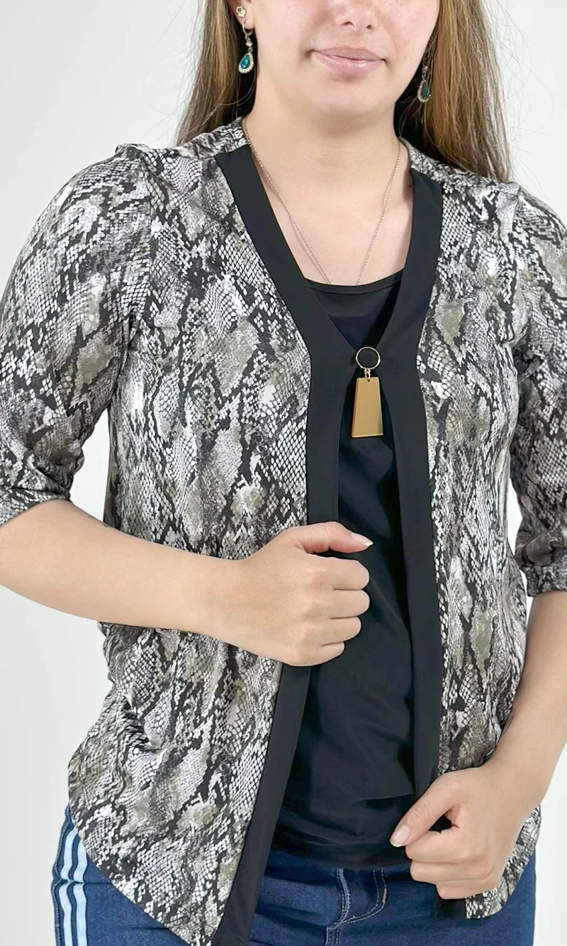 Camiseta mujer manga 3/4 estampada - Imagen 4