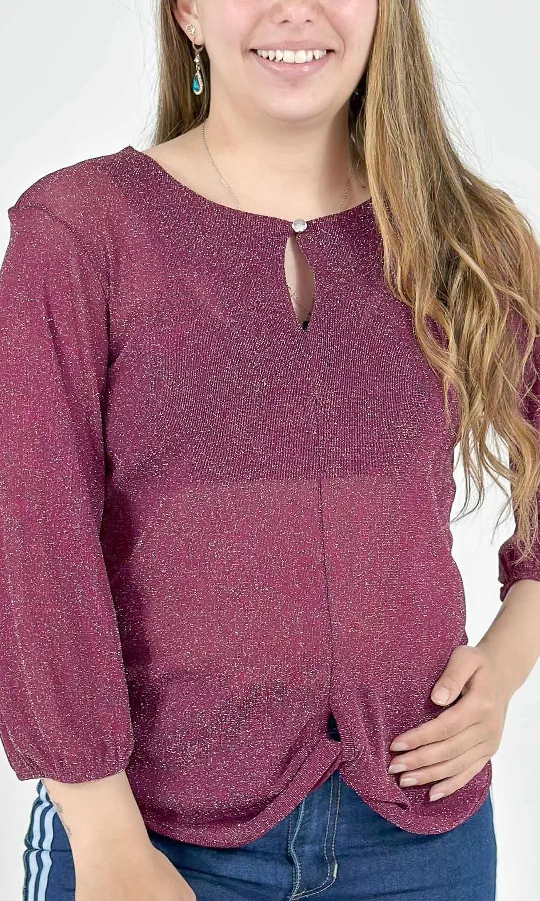 Camiseta mujer manga 3/4 unicolor - Imagen 5