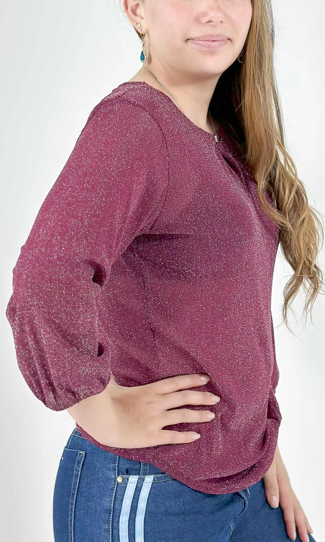 Camiseta mujer manga 3/4 unicolor - Imagen 7