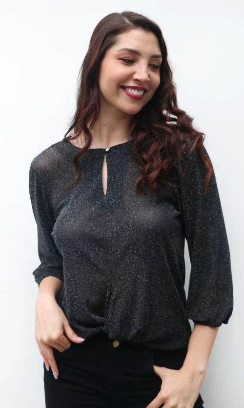 Camiseta mujer manga 3/4 unicolor