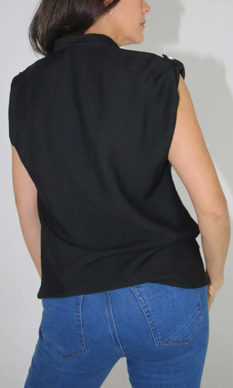 Blusa mujer manga corta unicolor - Imagen 4