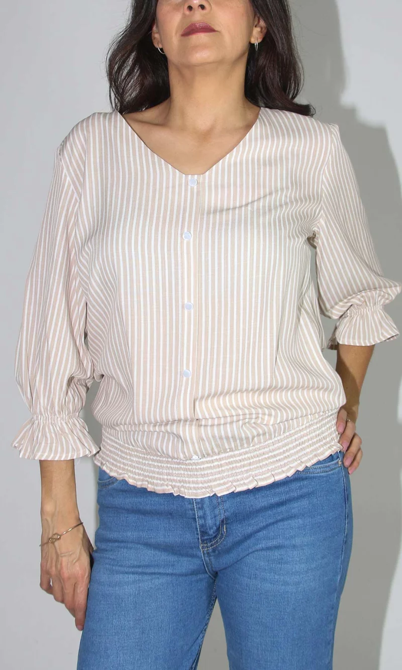 Blusa mujer manga 3/4 rayas - Imagen 3