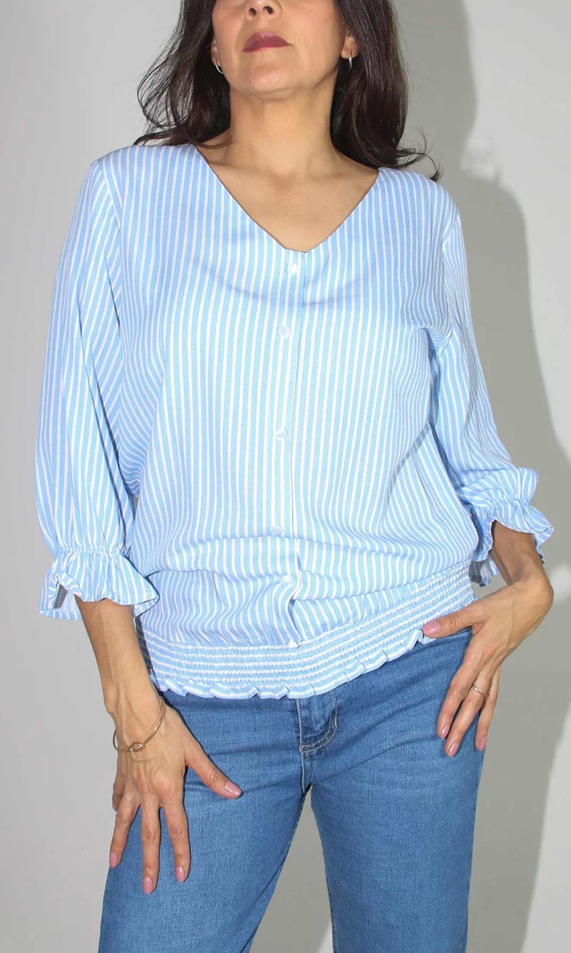 Blusa mujer manga 3/4 rayas - Imagen 5