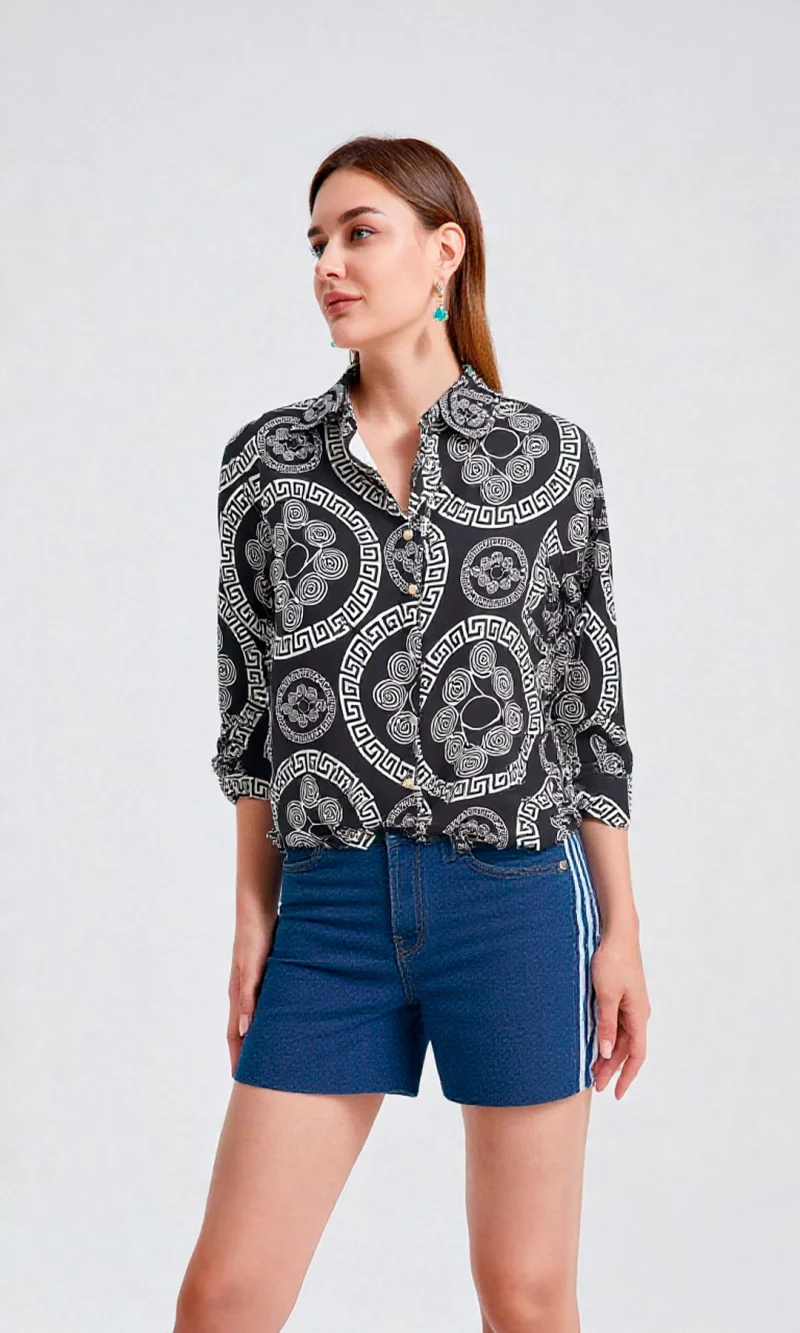 Blusa mujer manga 3/4 estampada - Imagen 6