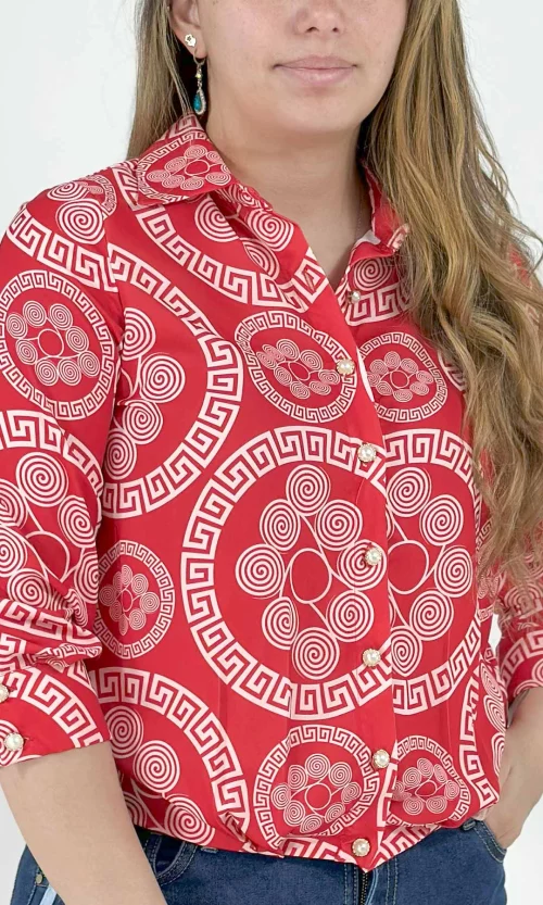 Blusa mujer manga 3/4 estampada