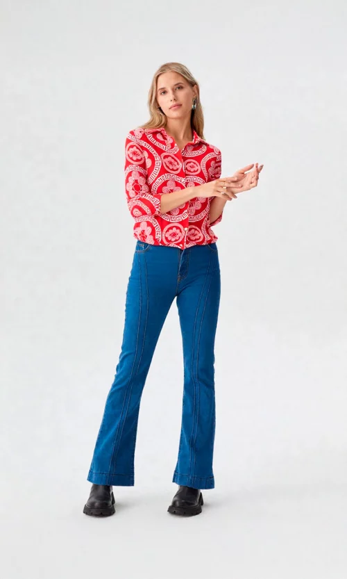 Blusa mujer manga 3/4 estampada