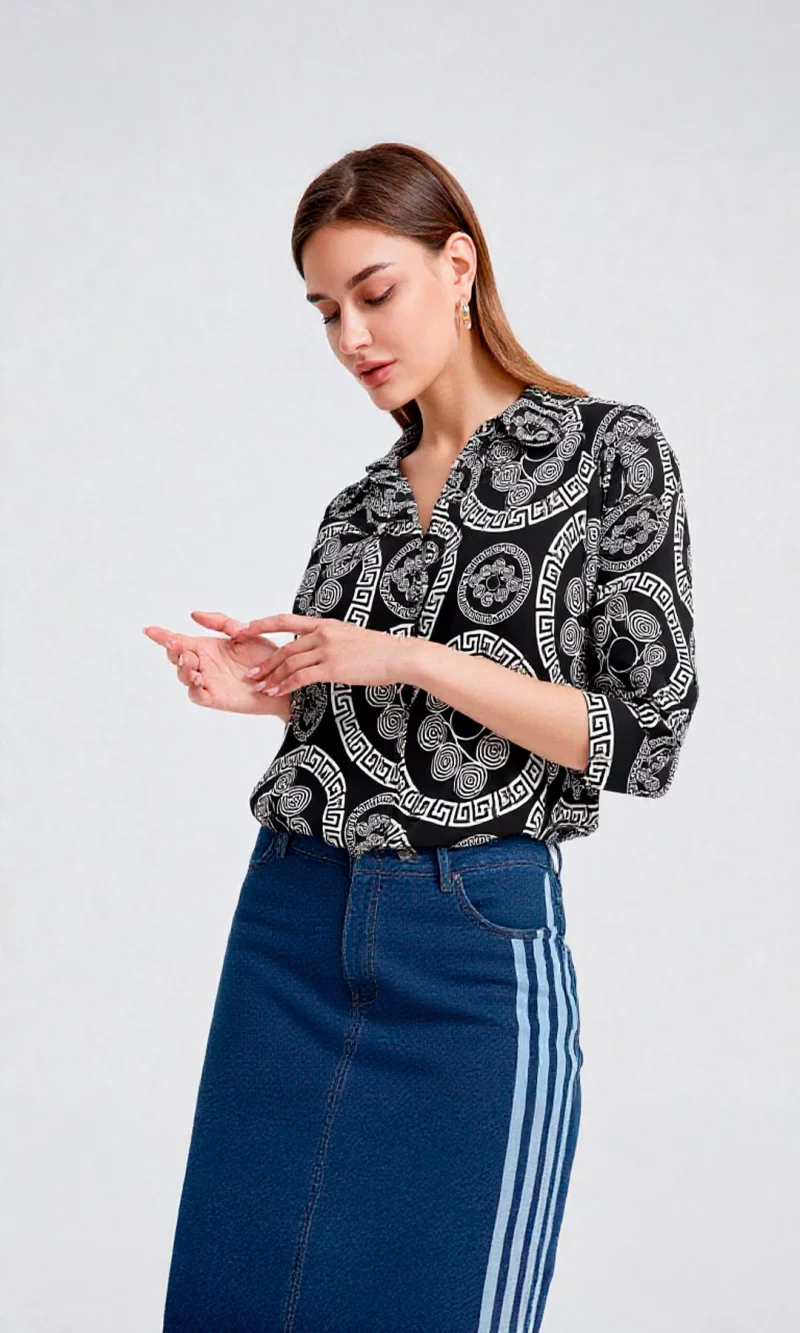 Blusa mujer manga 3/4 estampada - Imagen 7