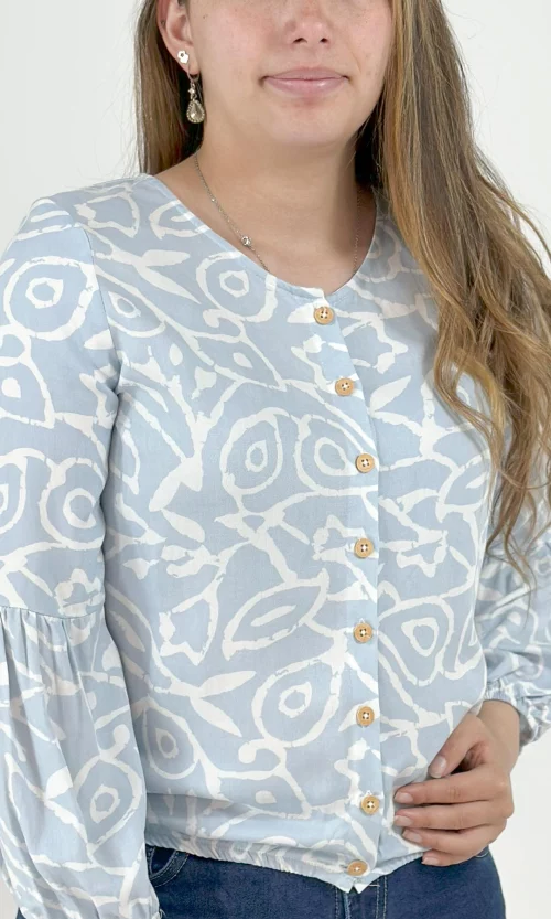 Blusa mujer manga 3/4 estampada