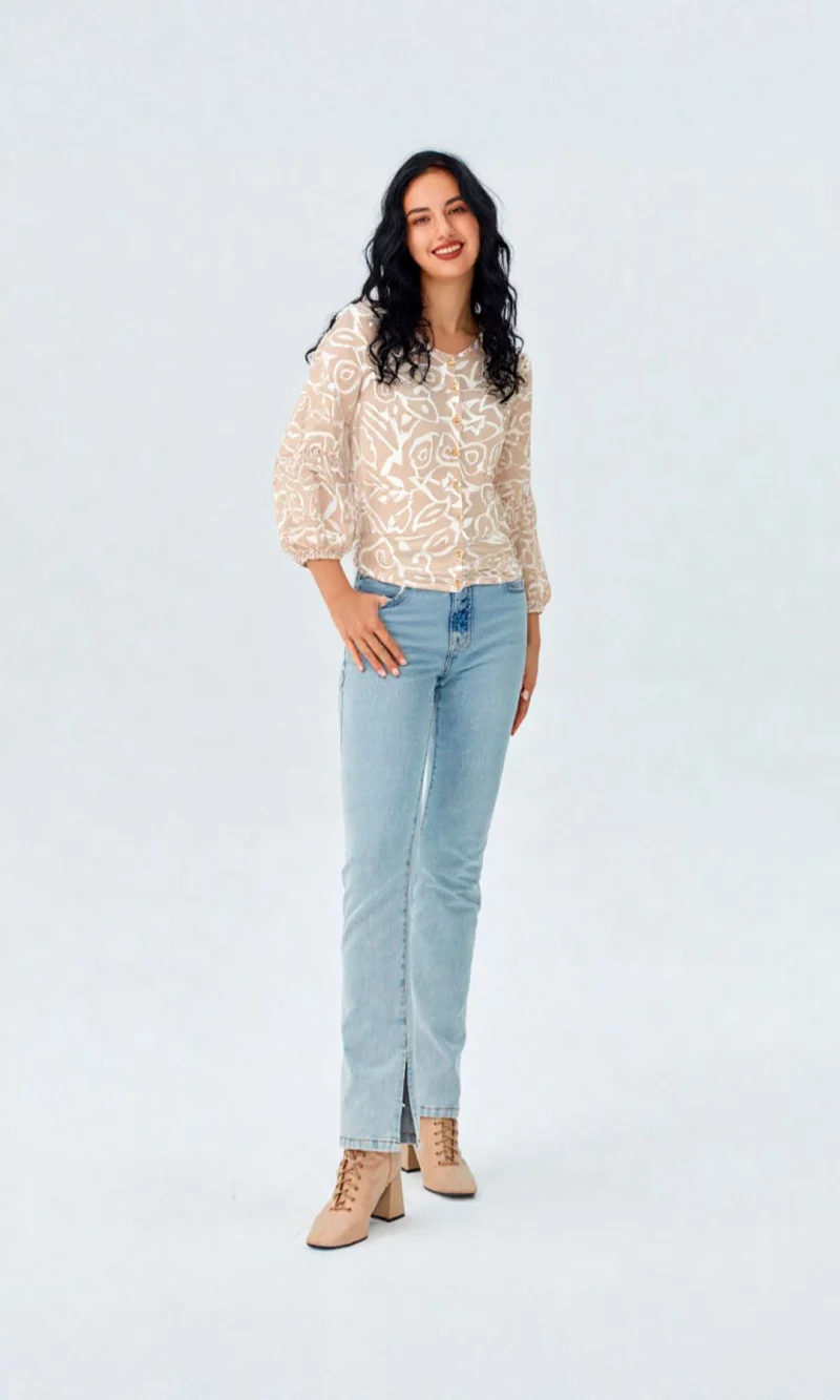 Blusa mujer manga 3/4 estampada - Imagen 3