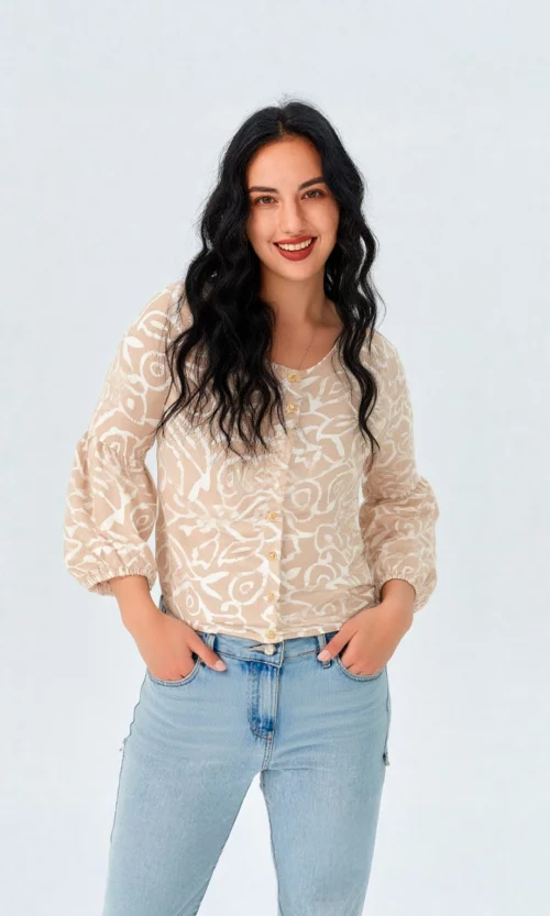 Blusa mujer manga 3/4 estampada