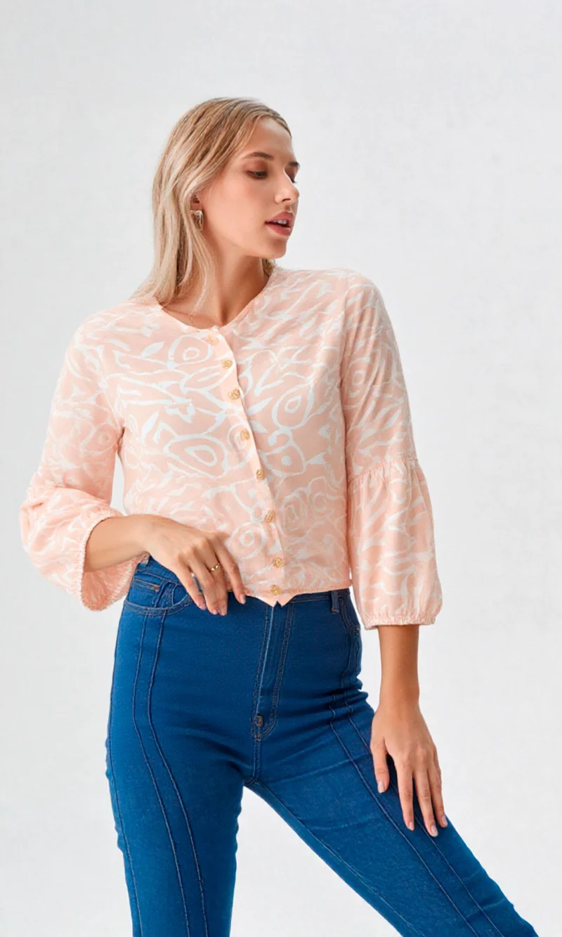 Blusa mujer manga 3/4 estampada - Imagen 10