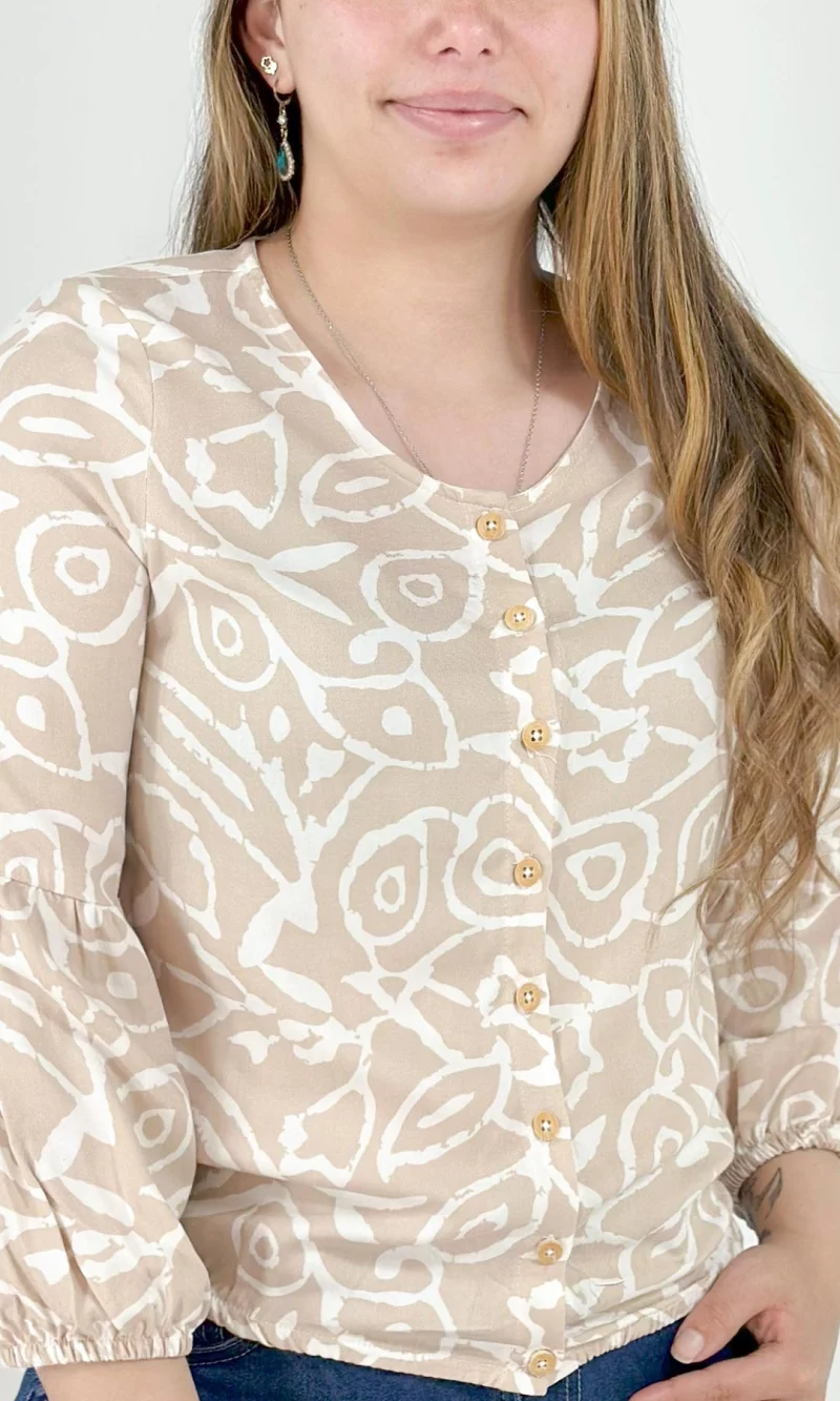 Blusa mujer manga 3/4 estampada - Imagen 8