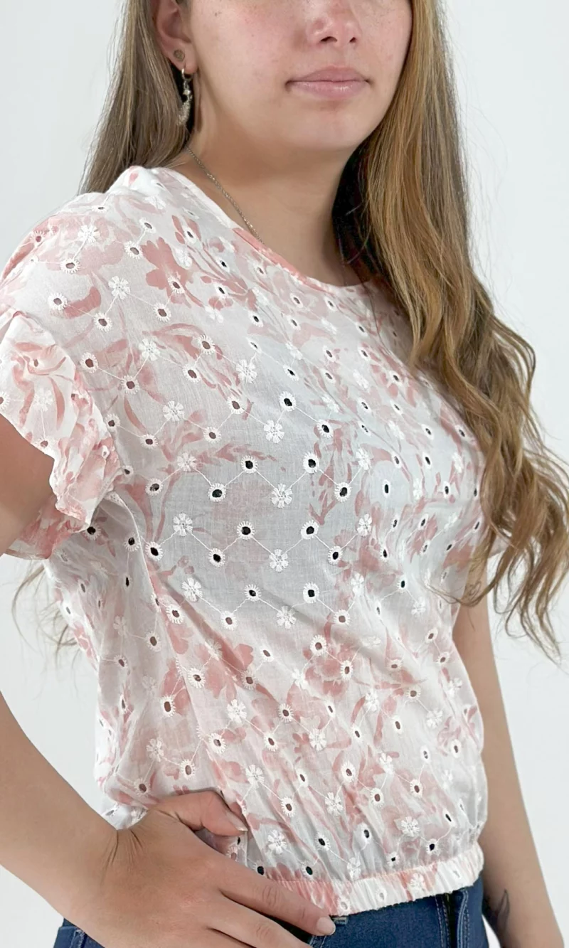 Blusa mujer manga corta estampada - Imagen 7