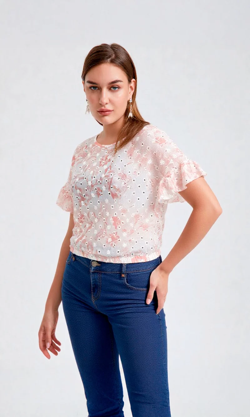 Blusa mujer manga corta estampada - Imagen 9