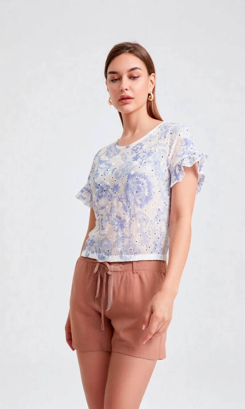 Blusa mujer manga corta estampada - Imagen 6