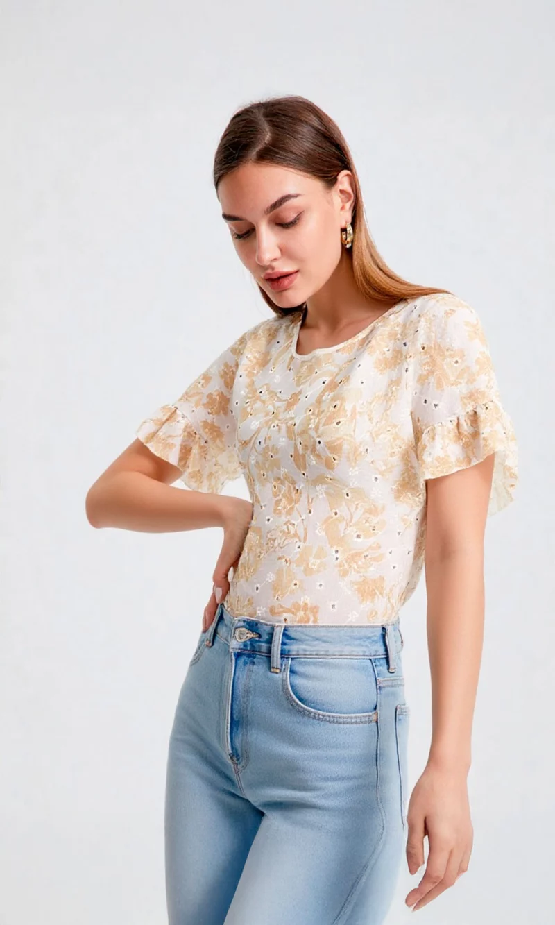 Blusa mujer manga corta estampada - Imagen 2