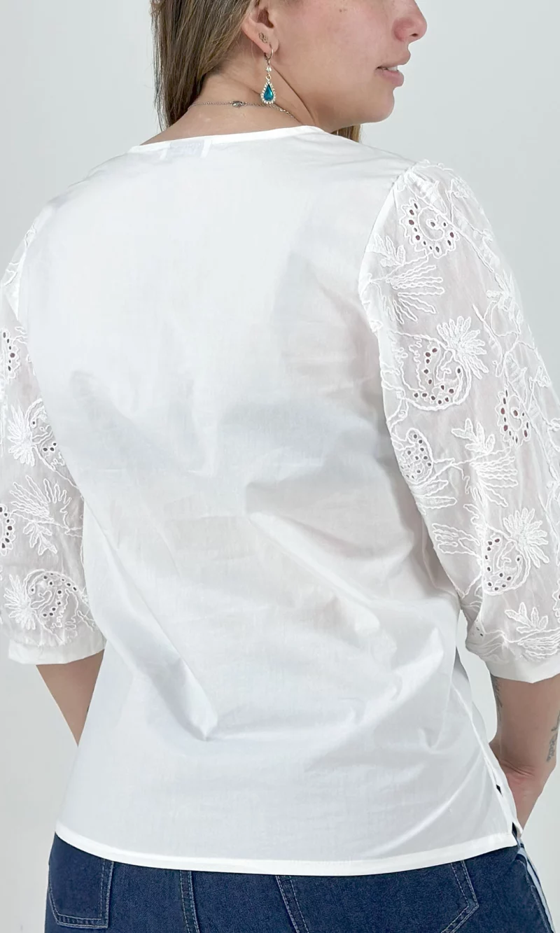 Blusa mujer manga 3/4 unicolor - Imagen 7