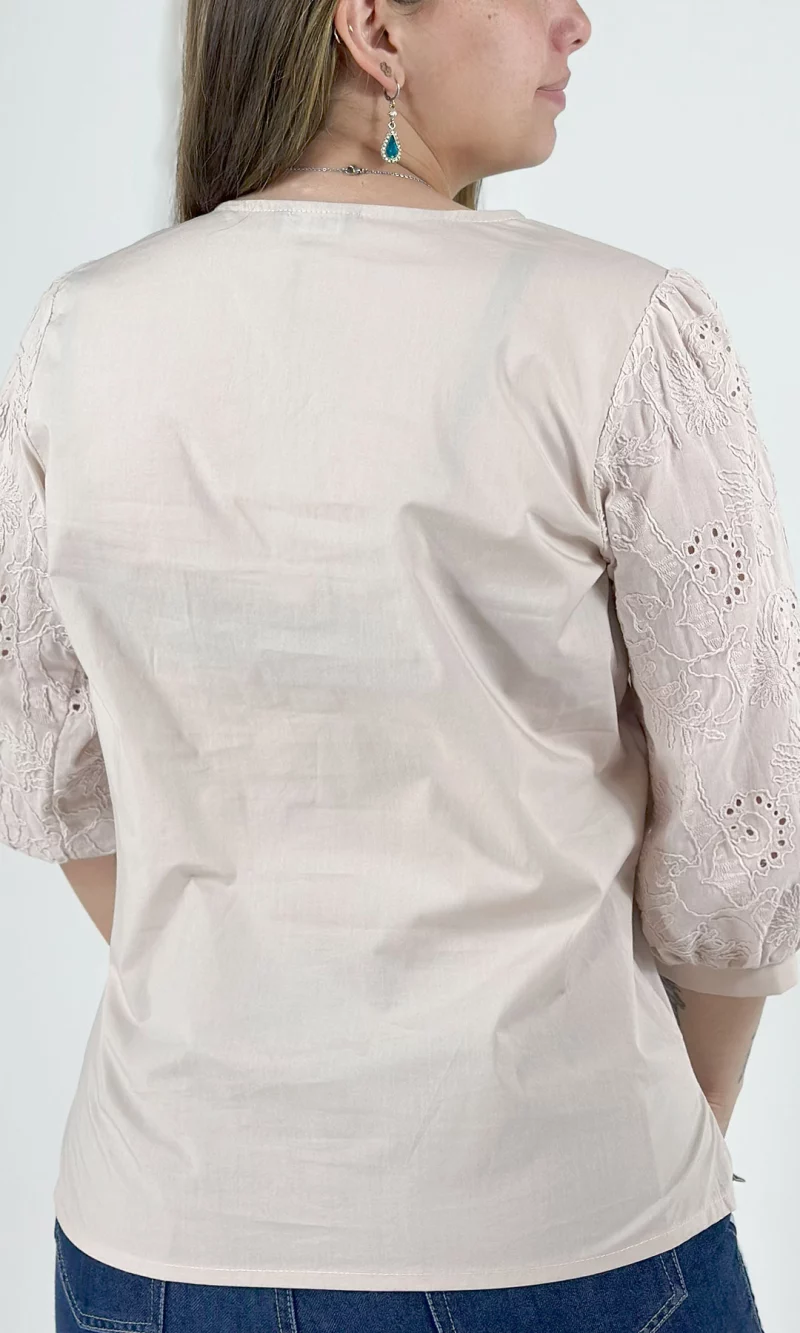 Blusa mujer manga 3/4 unicolor - Imagen 4