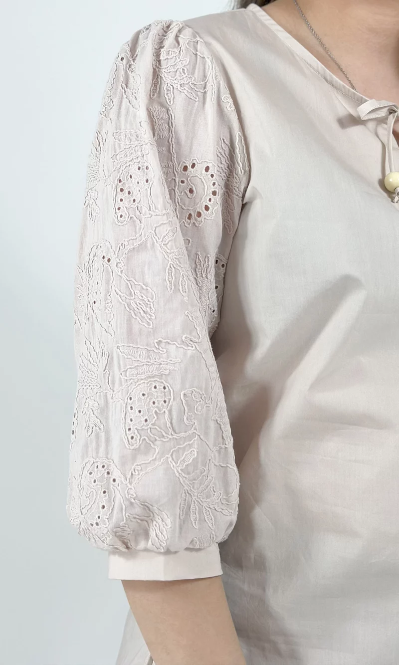 Blusa mujer manga 3/4 unicolor - Imagen 3