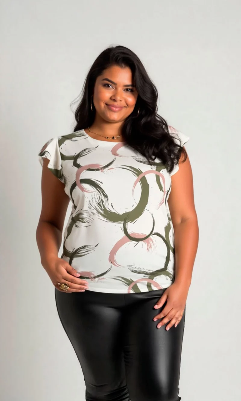 Blusa mujer manga corta estampada - Imagen 5