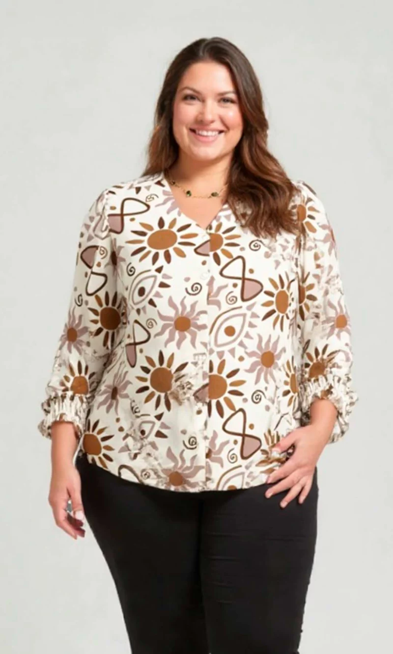 Blusa mujer manga 3/4 estampada - Imagen 5