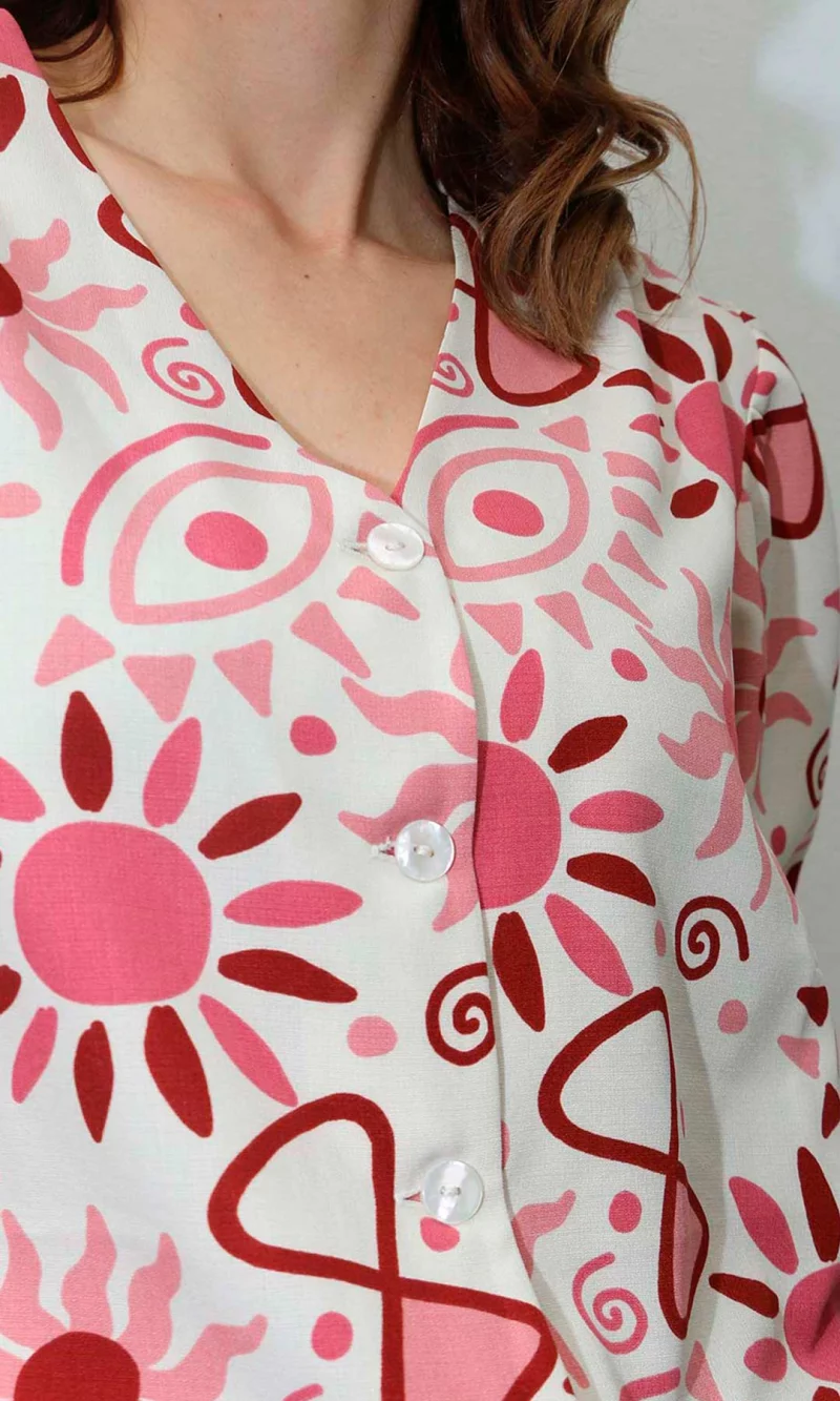 Blusa mujer manga 3/4 estampada - Imagen 10