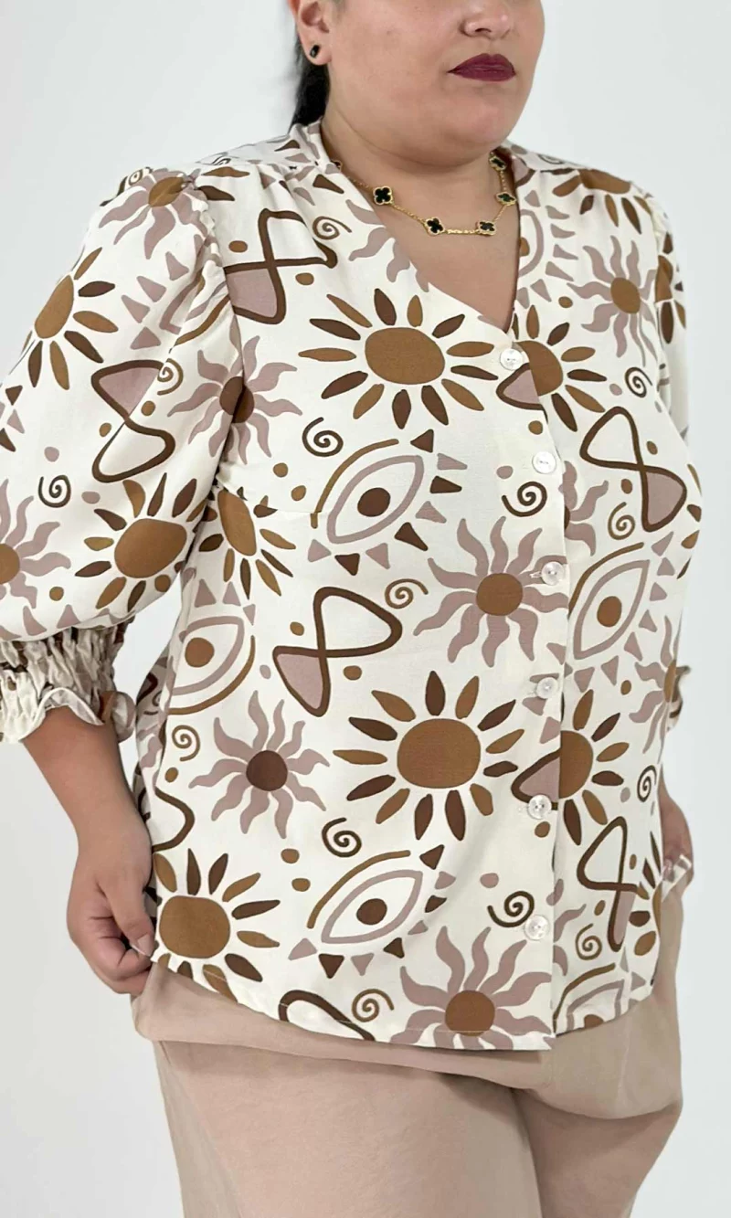 Blusa mujer manga 3/4 estampada - Imagen 5