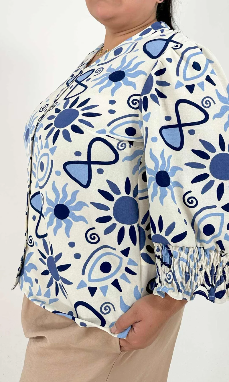 Blusa mujer manga 3/4 estampada - Imagen 2