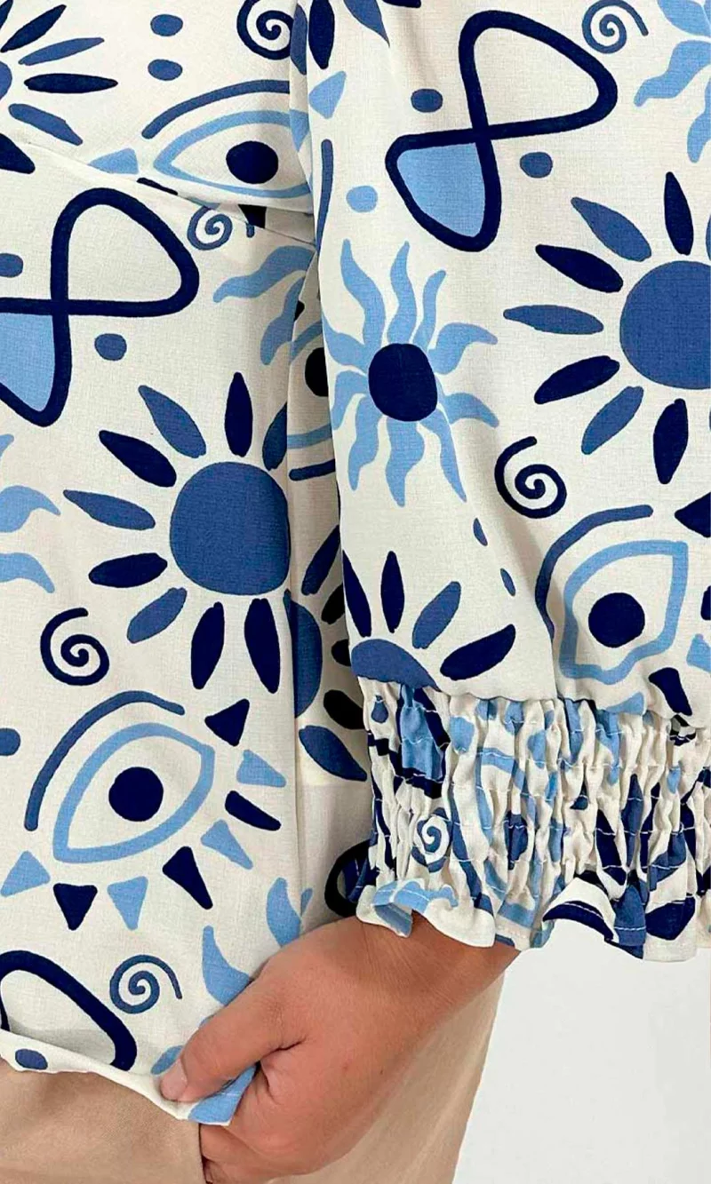 Blusa mujer manga 3/4 estampada - Imagen 3