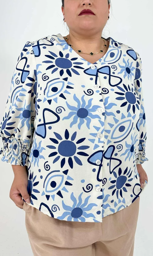 Blusa mujer manga 3/4 estampada