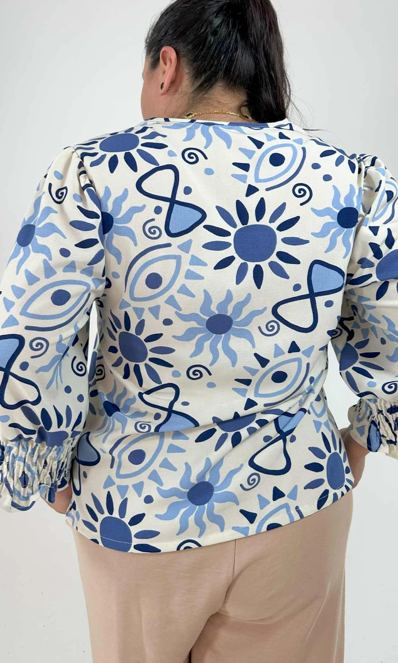 Blusa mujer manga 3/4 estampada - Imagen 4