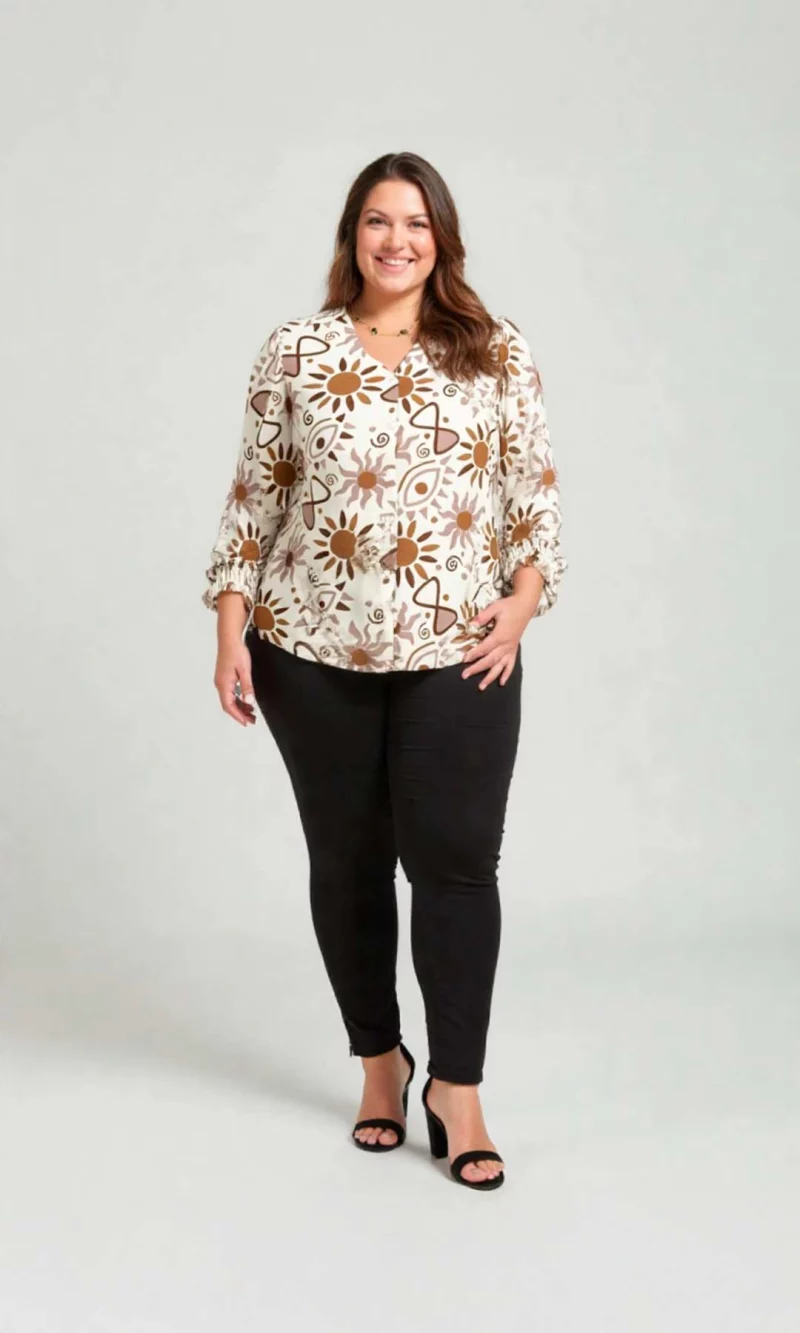 Blusa mujer manga 3/4 estampada - Imagen 4