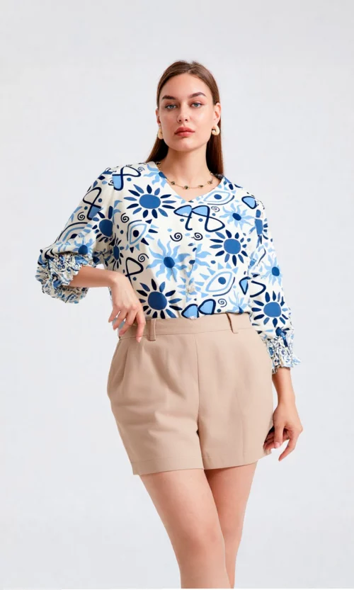 Blusa mujer manga 3/4 estampada