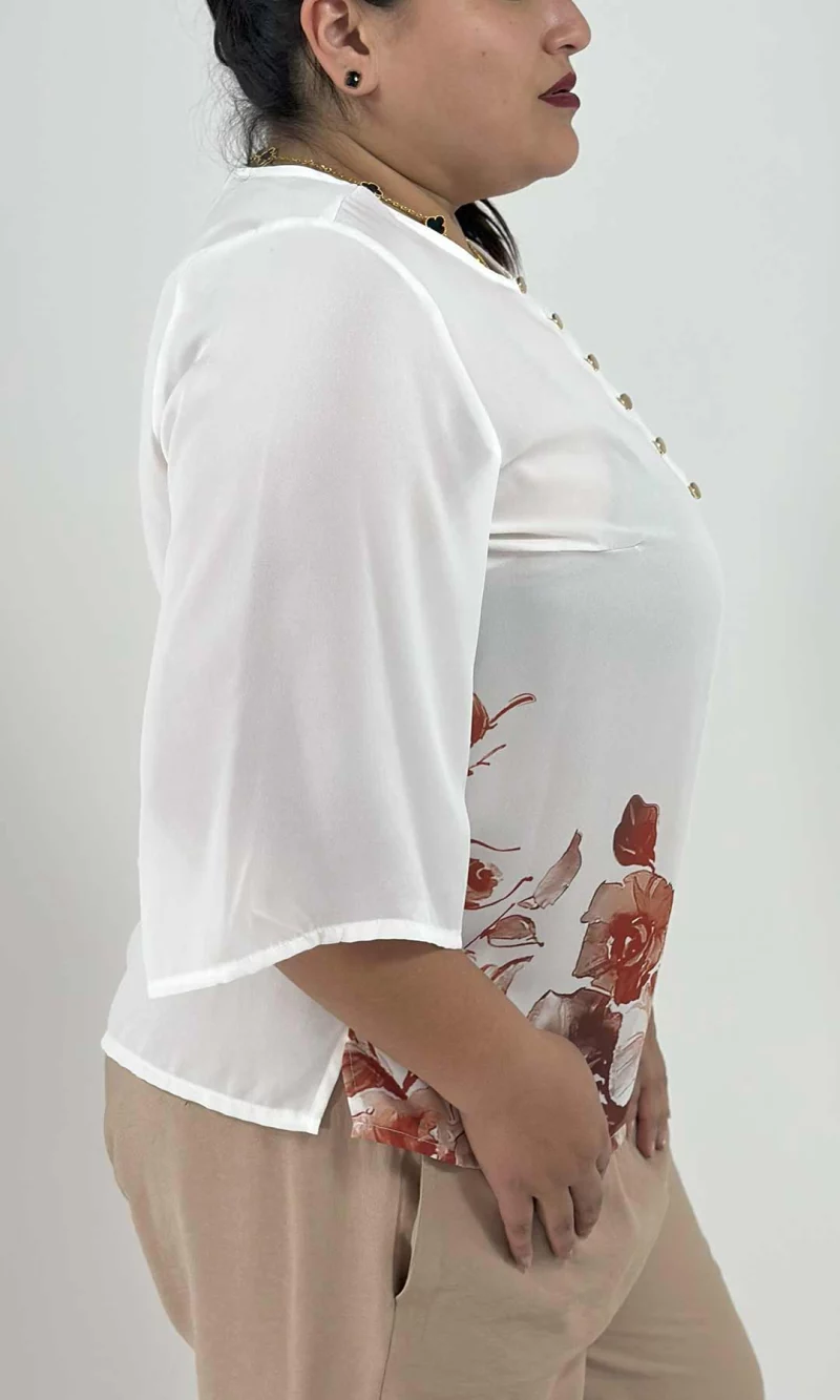 Blusa mujer manga 3/4 estampada - Imagen 3