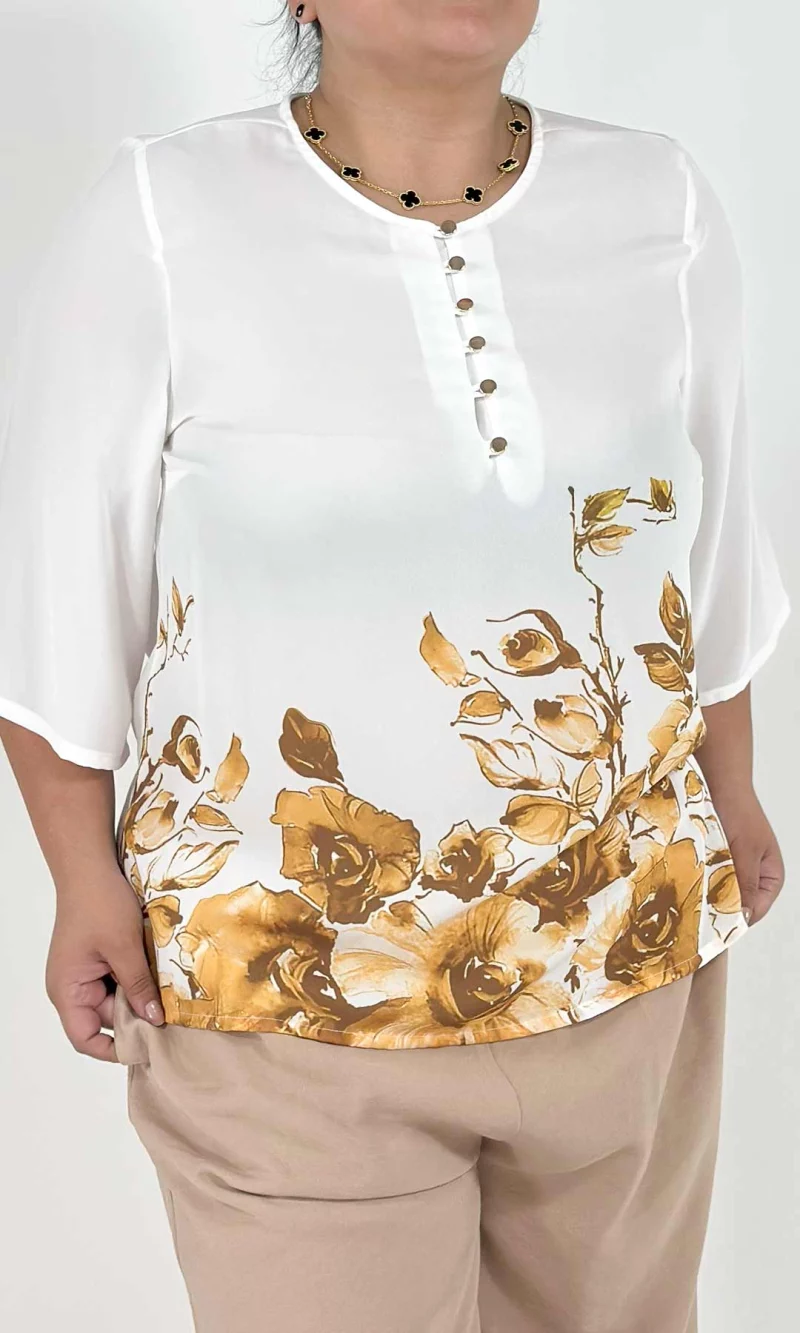 Blusa mujer manga 3/4 estampada - Imagen 5