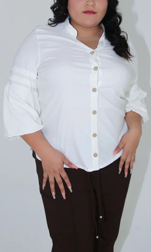 Blusa mujer manga 3/4 unicolor