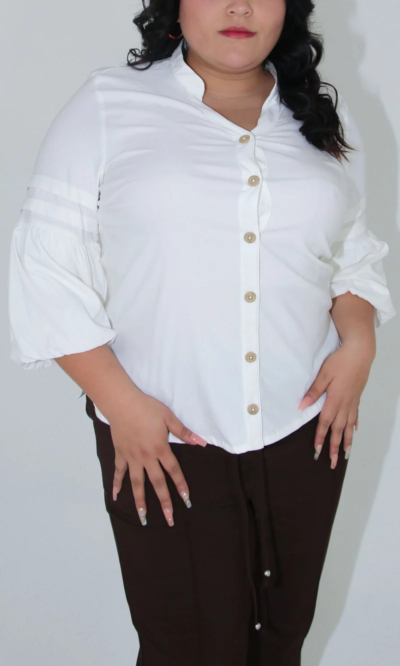 Blusa mujer manga 3/4 unicolor