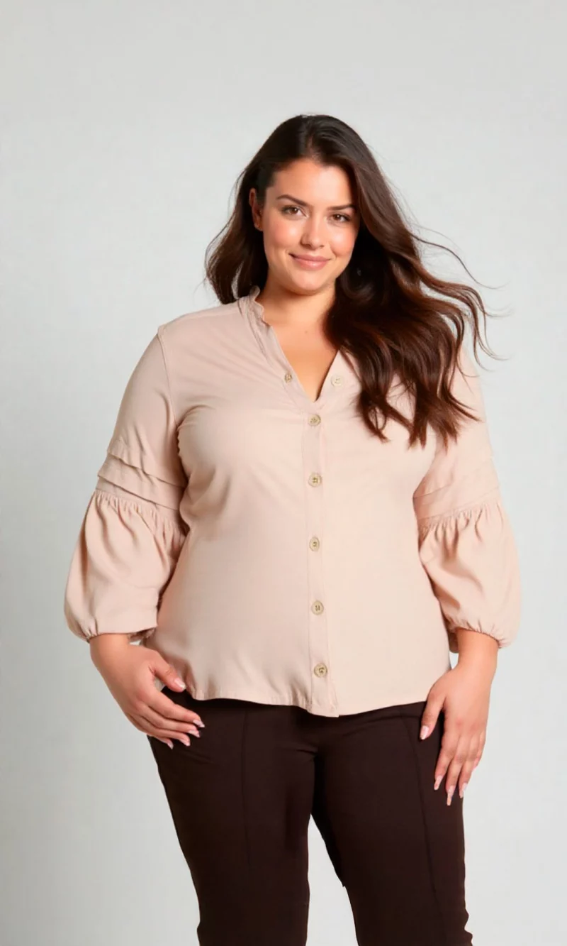 Blusa mujer manga 3/4 unicolor - Imagen 10