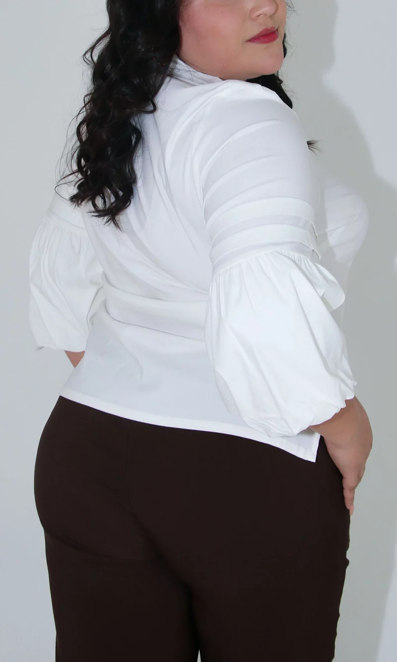 Blusa mujer manga 3/4 unicolor - Imagen 3