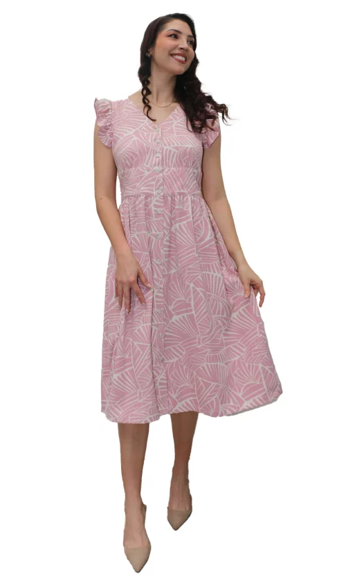 Vestido mujer manga corta estampado