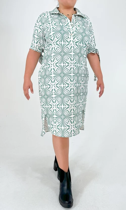 Vestido mujer manga corta estampado